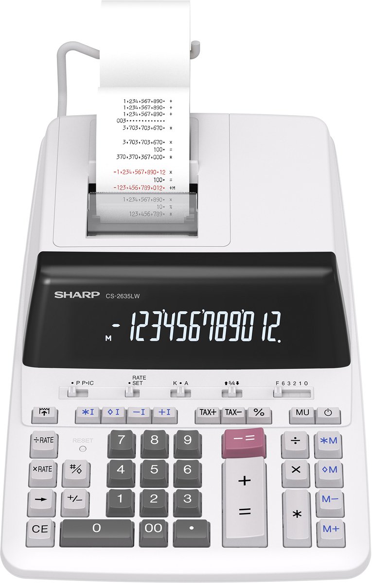 Sharp Tischrechner CS-2635 LW 12-stellig Netzbetrieb druckend