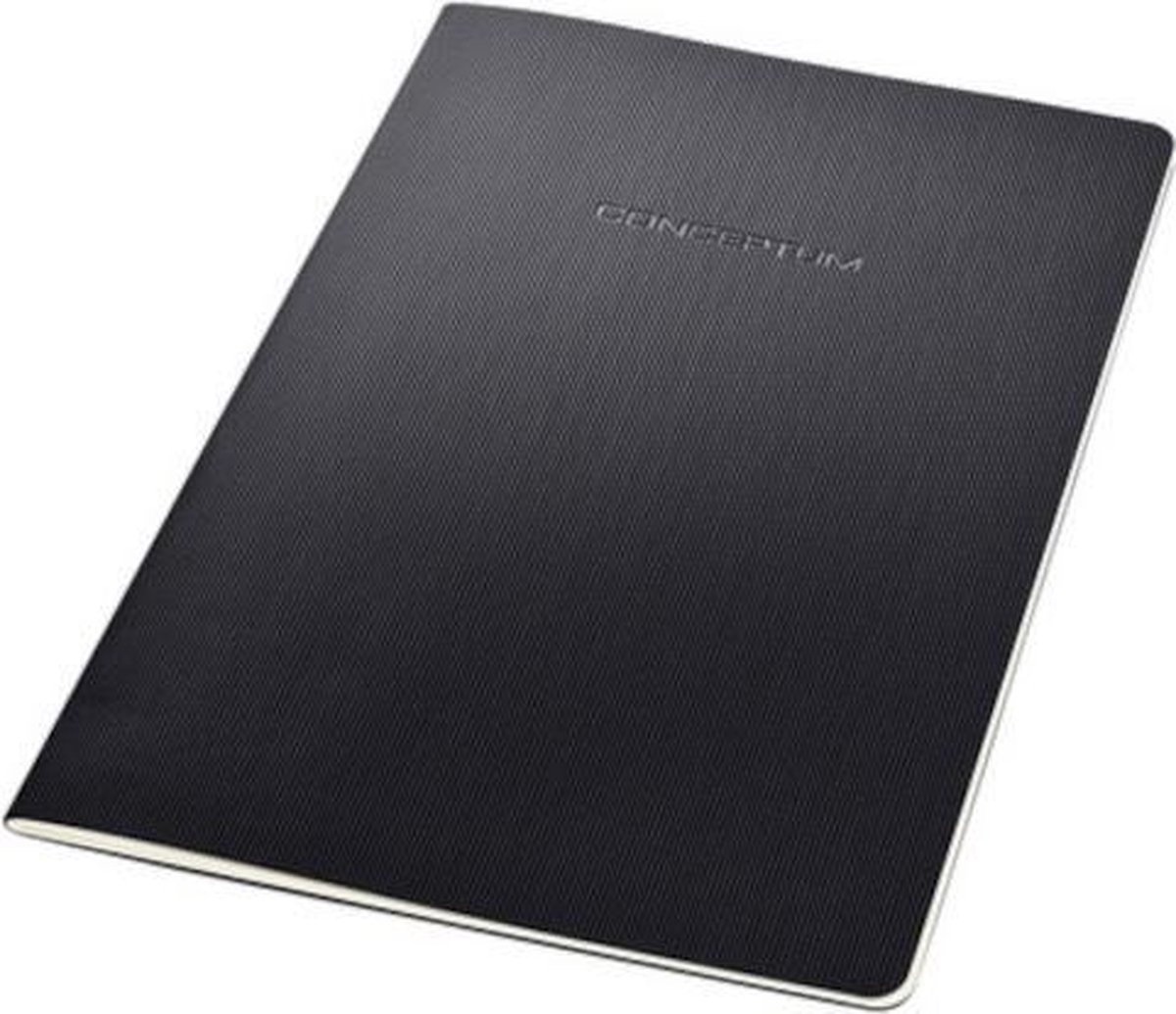 5 x Sigel Notizheft Conceptum A5 64 Seiten Softcover kariert 80g black