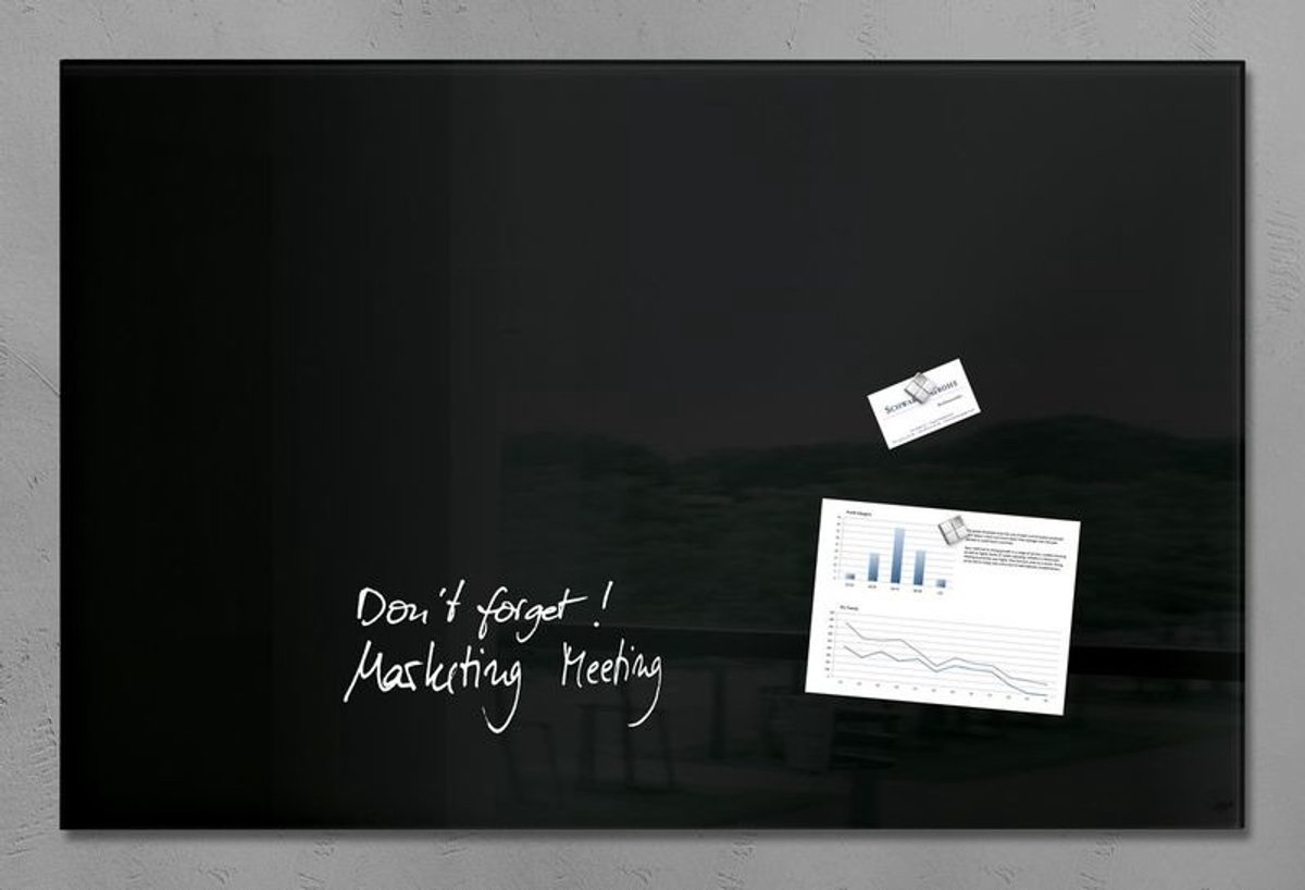Sigel Glas-Magnetboard artverum 100x65cm schwarz
