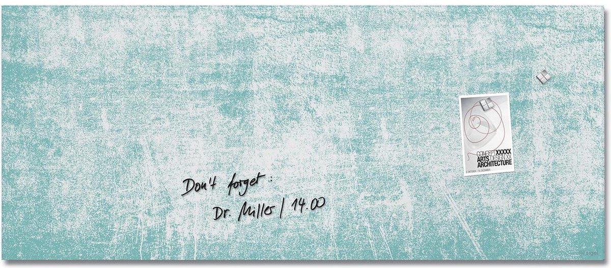 Sigel Glas-Magnettafel Artverum 130x55cm Turquoise Wall matt