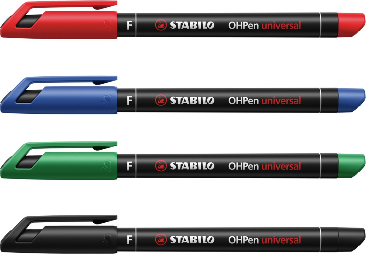 5 x Stabilo Folienschreiber OHPen F permanent VE=8 Stück sortiert
