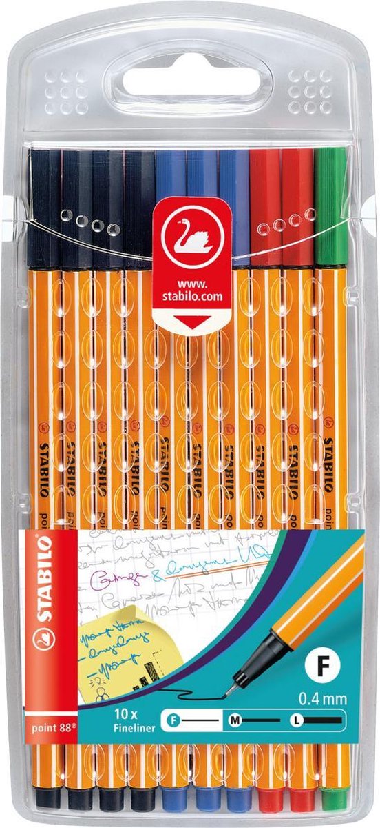 10 x Stabilo Fineliner point 88 Etui mit 10 Stiften