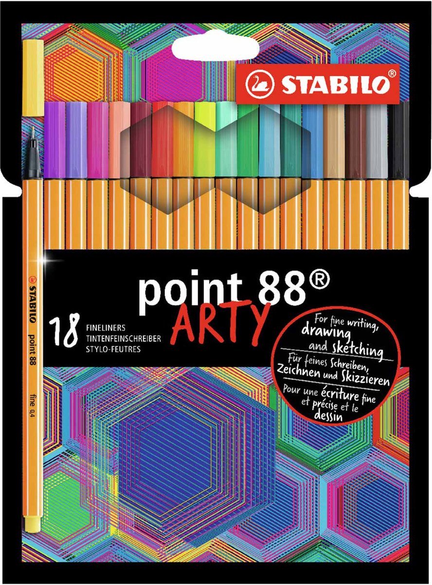 6 x Stabilo Fineliner point 88 Etui Arty VE=18 Farben