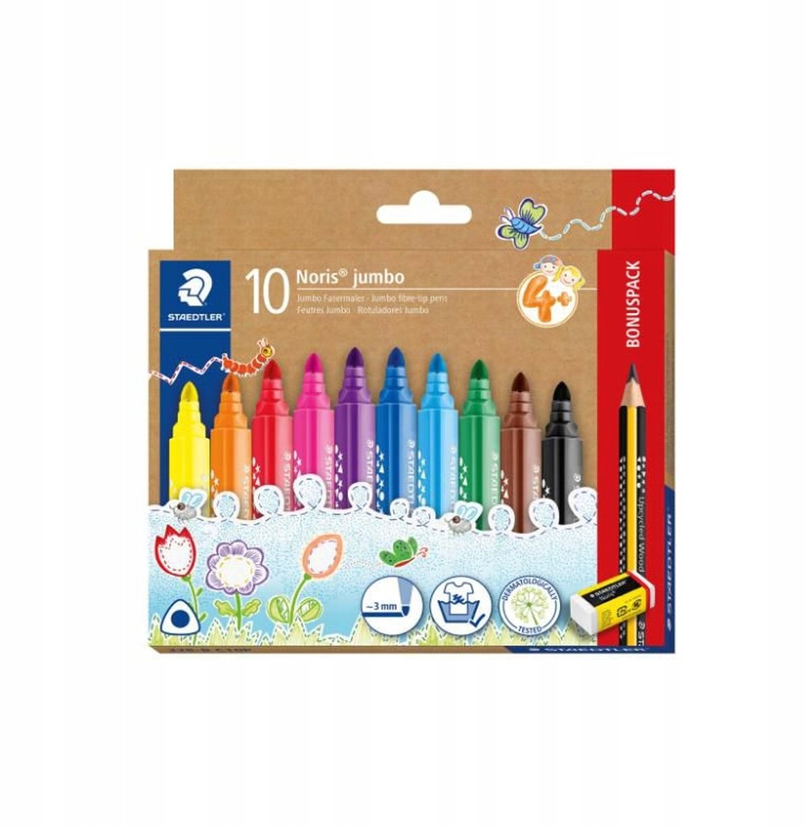 10 x Staedtler Fasermaler Noris jumbo Etui 10 Stück