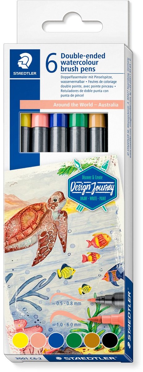 10 x Staedtler Doppelfasermaler 3001 Around the World Set AU 6 Stück