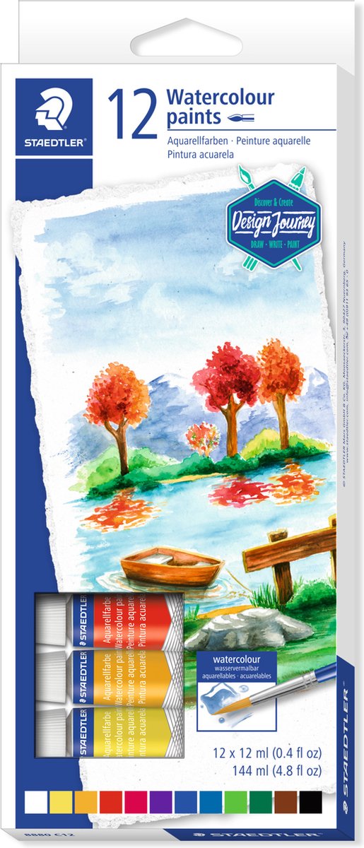 6 x Staedtler Aquarellfarbkasten karat aquarell 12 Farben a 12ml