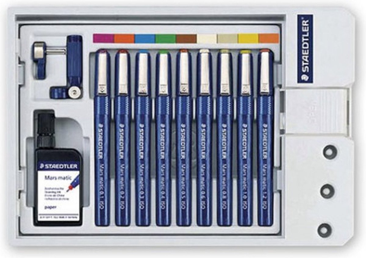 Staedtler Tuschefüller-Set Marsmatic Arbeitskassette 0,1-1,2mm VE=9 St