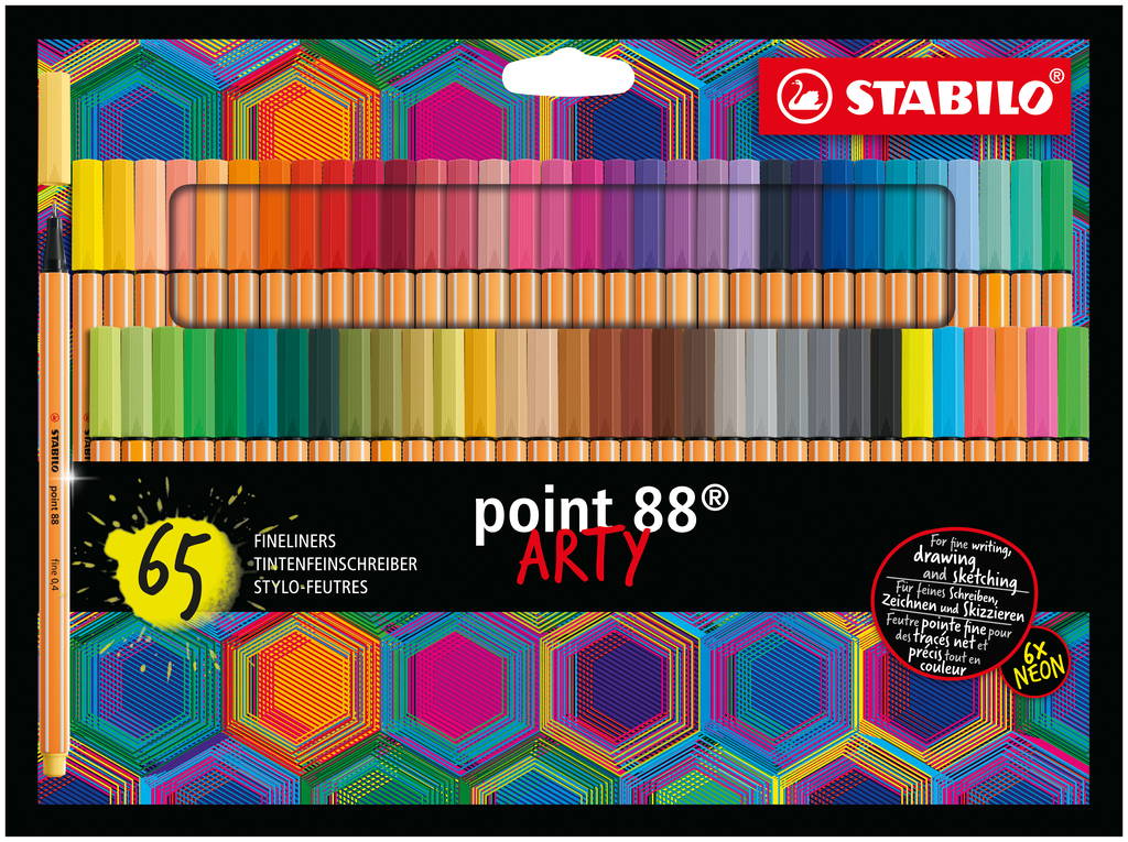5 x Stabilo Fineliner point 88 Arty Kartonetui VE=65 Stifte