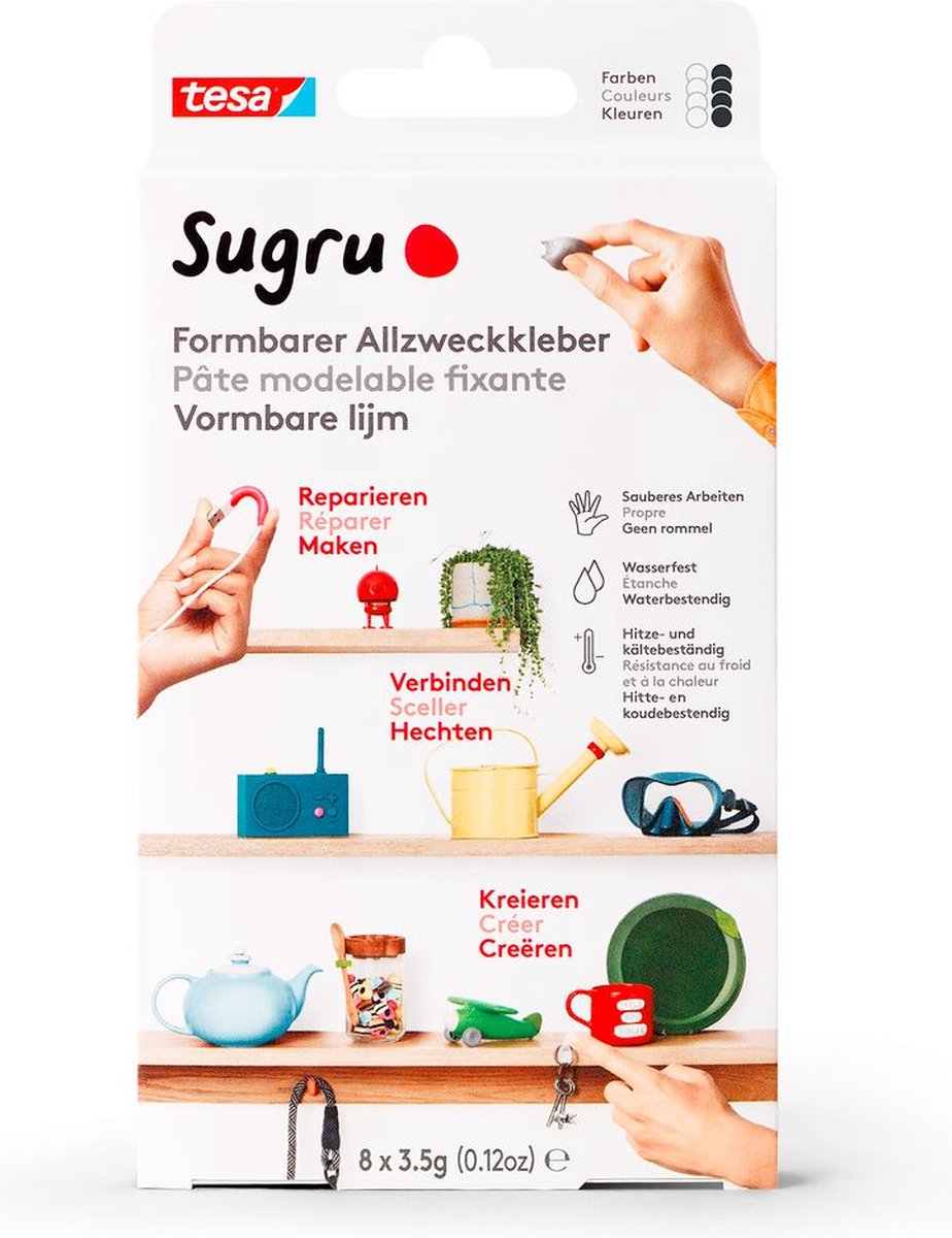 10 x Sugru Allzweckkleber formbar VE=8 Stück (8x3,5 g) schwarz/weiß