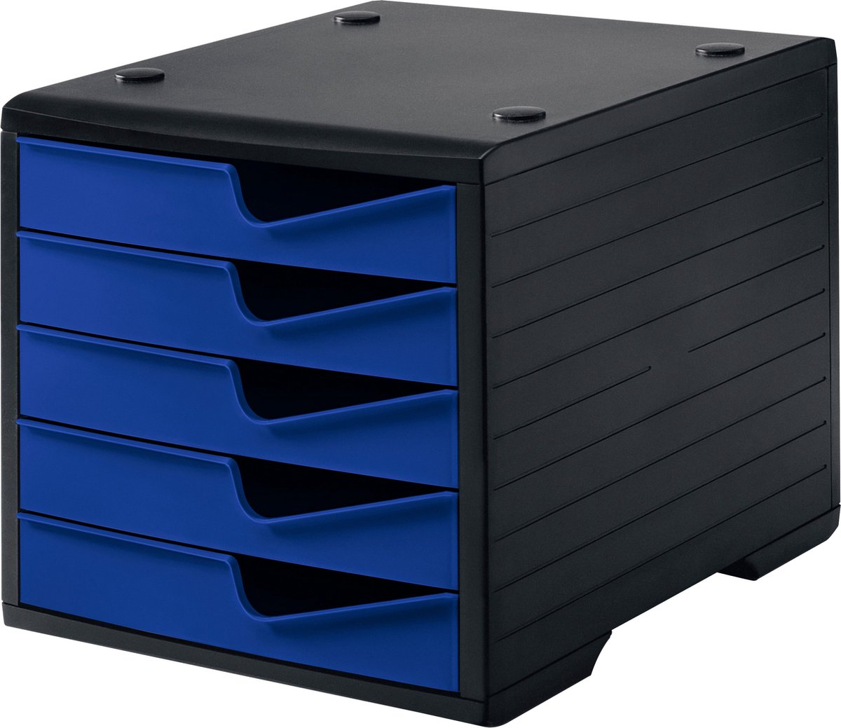 Styro Schubladenbox styroswingbox 5 Schübe schwarz/blau
