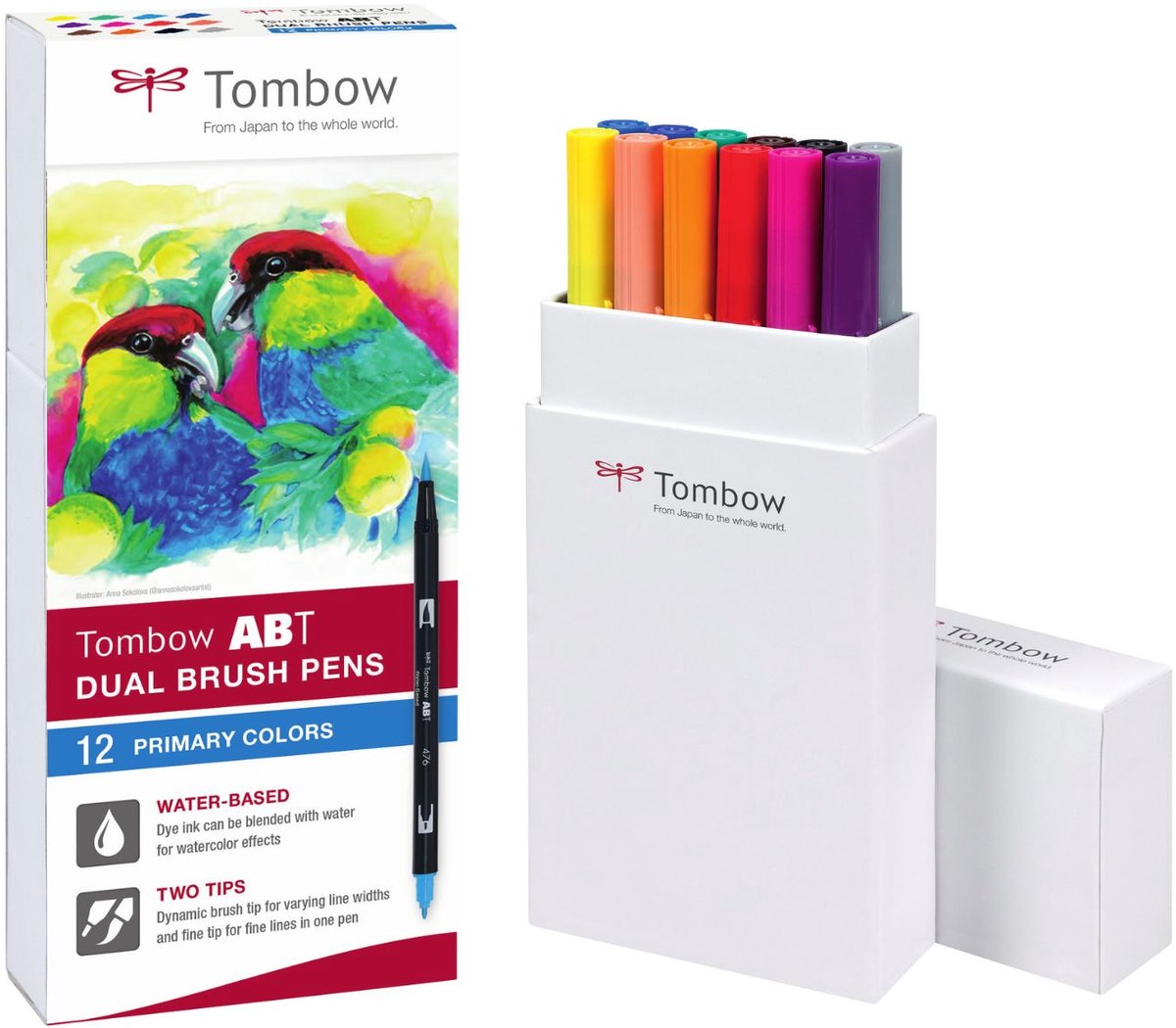 Tombow Dual-Fasermaler ABT mit Rundspitze/Pinselspitze Wasserbasis Pri