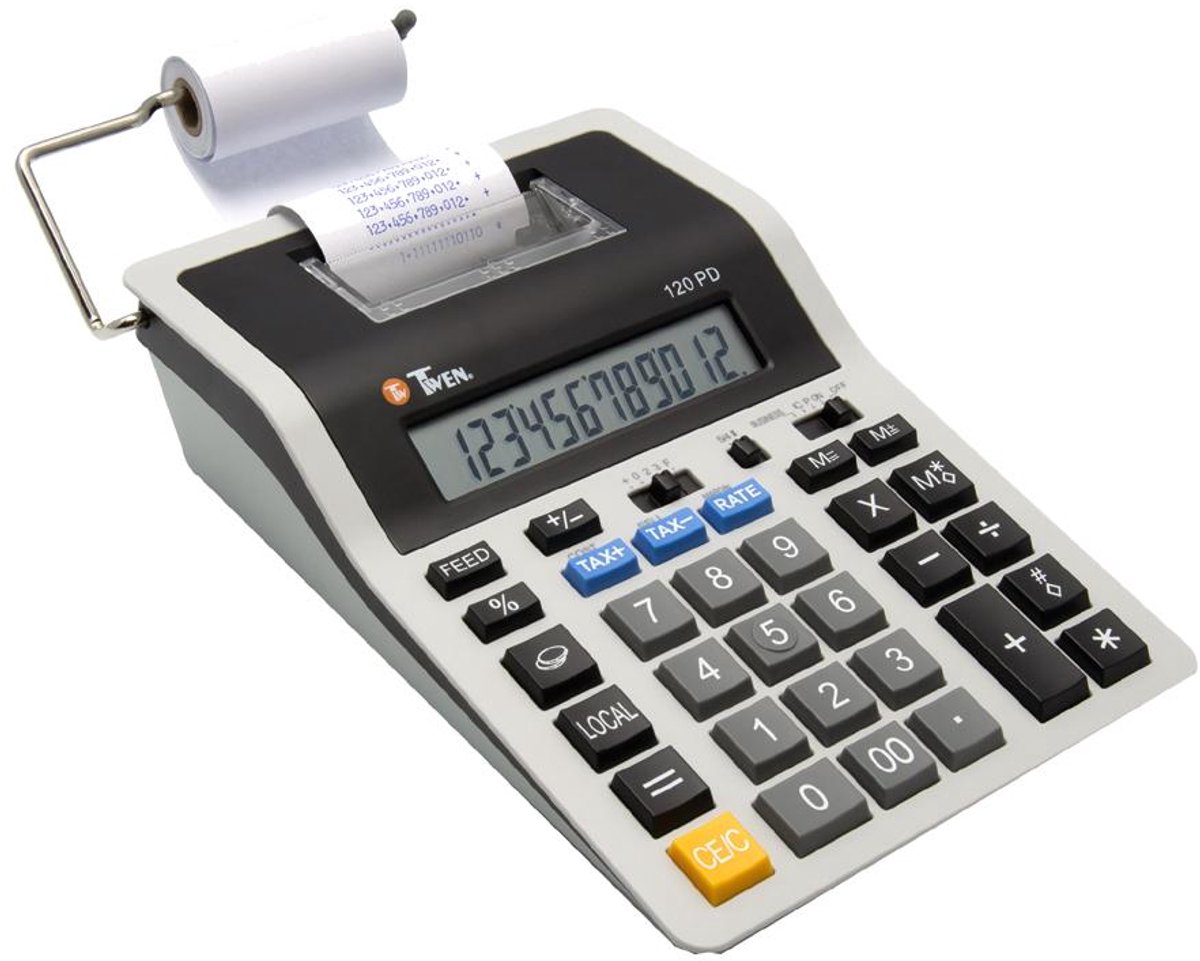 Twen Tischrechner 120 PD druckend 12-stellig Netz/Batterie schwarz