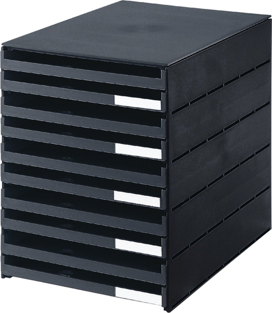 Styro Schubladenbox styroval Pro 10 Schubladen offen schwarz/schwarz