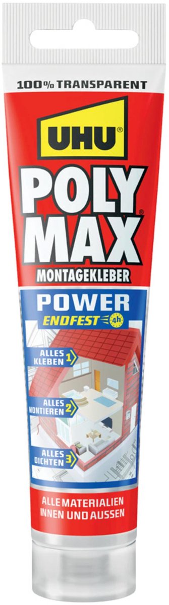 12 x Uhu Montagekleber Express glasklar 115g