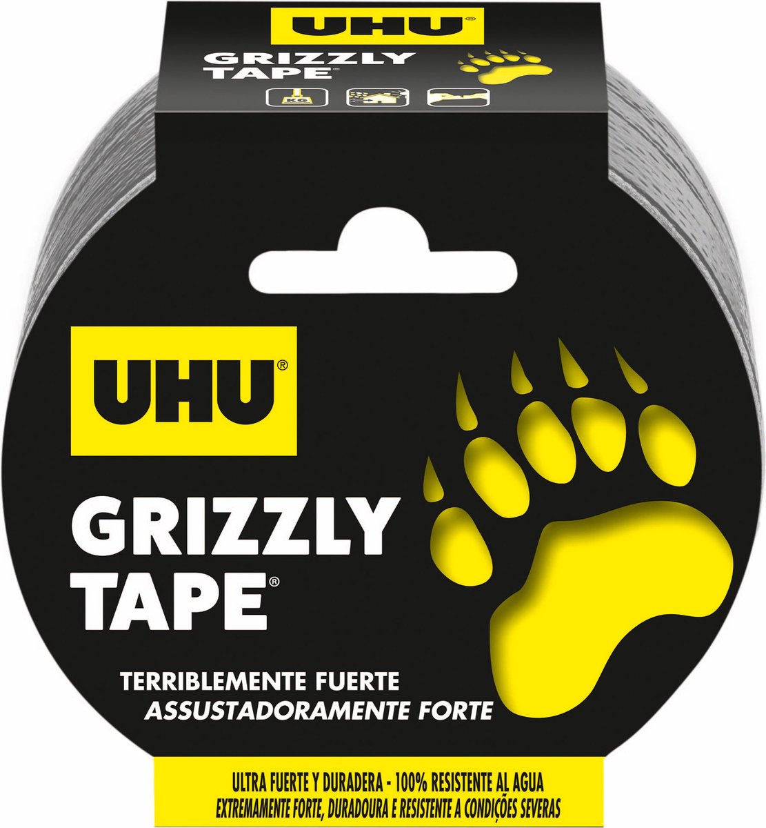 6 x Uhu Fixierband Grizzly Tape PE 49mmx25m silber