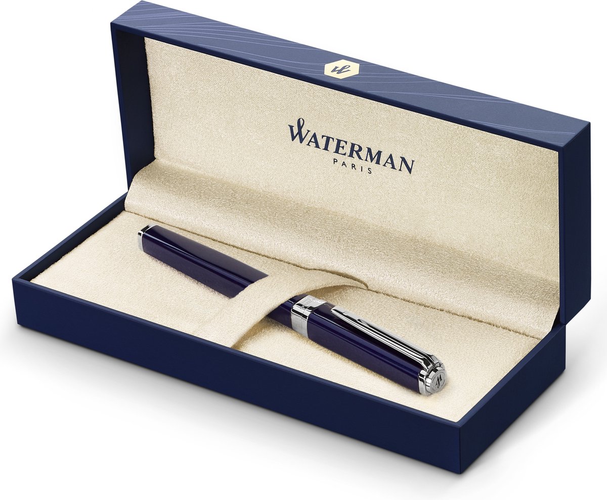 Waterman Füllhalter Exception Slim F Lack Blau S.C. Etui