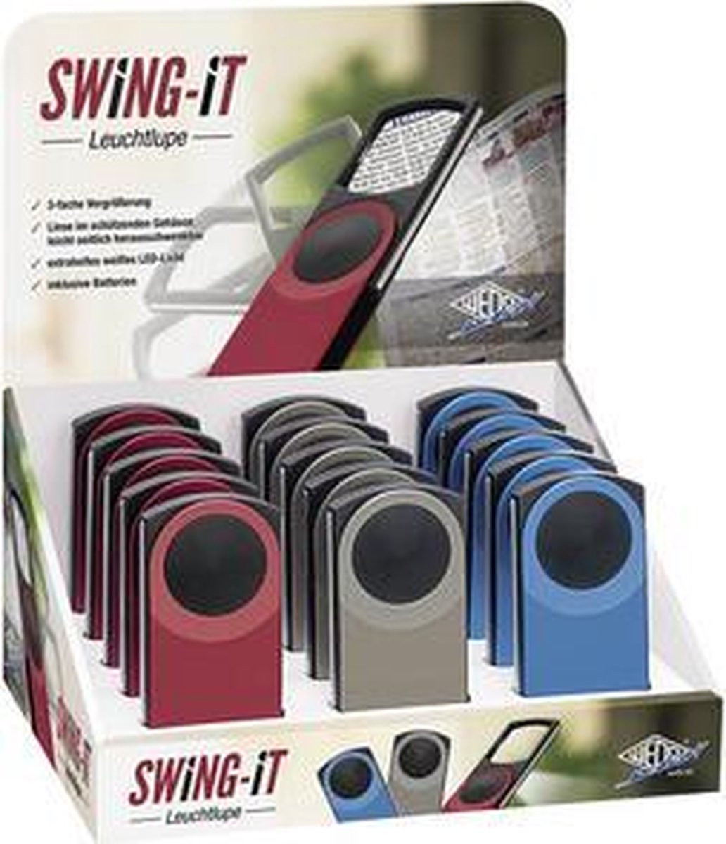 15 x Wedo Lupe eckig beleuchtet incl. Batterien Swing it farbig sortie