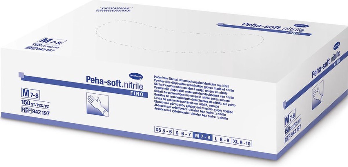 Peha-soft nitrile FINO Untersuchungshandschuhe unsteril puderfrei Größe M 150 St Handschuhe