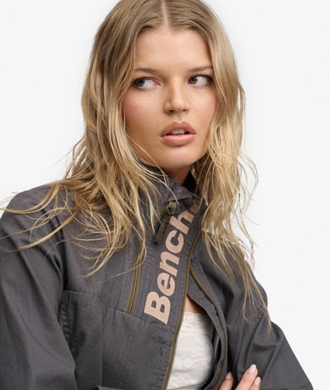 Superdry Damen Bench Ripstop-jacke mit Doppeltem Reißverschluss Grey - Größe: XS