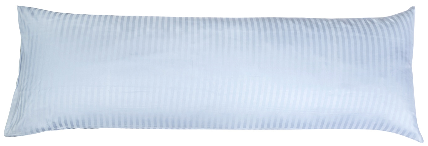 Kissenbezug 50x150 cm - 100% Baumwollsatin - Multikissen - Klassische hellblaue Streifen