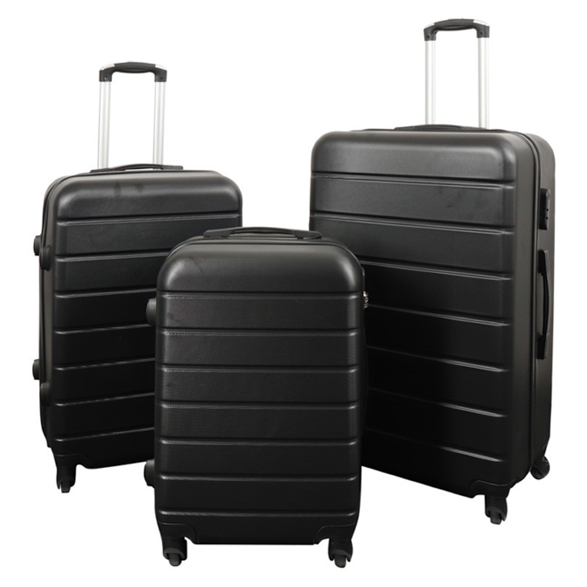 Koffer-Set - 3-tlg. - Exklusive Hardcase Koffer im Angebot - Schwarz mit Streifen