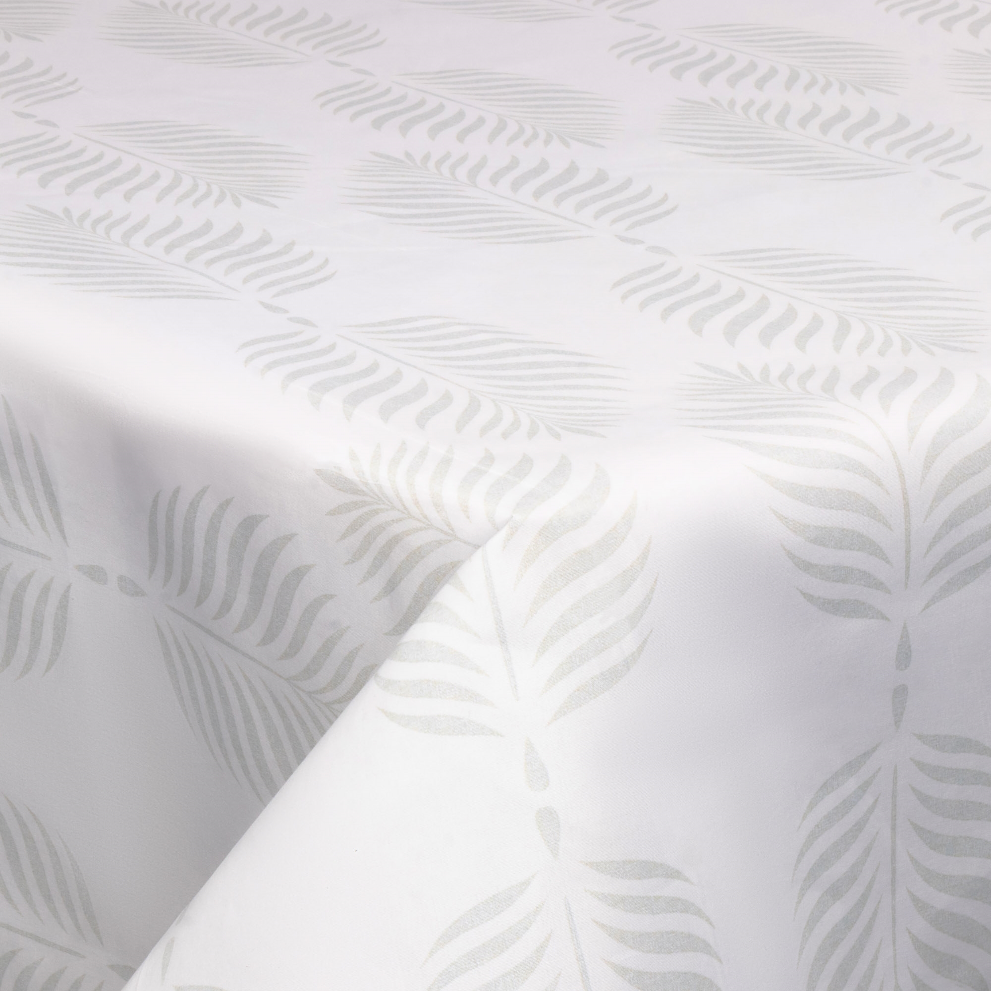 Textil Wachstuch mit Acrylbeschichtung - 30 Meter auf Rolle - Leaf light grey - 140 cm breites Textiltuch
