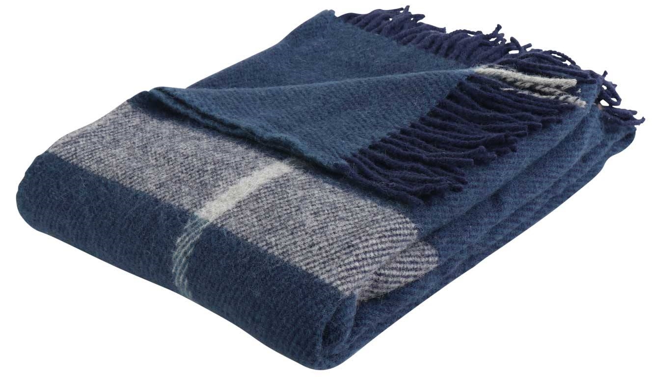 Wollplaid 130x200 cm - 100% reine neue Wolle - Toke Blue