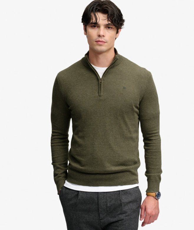 Superdry Herren Micro Logo Hoodie Blue - Größe: L