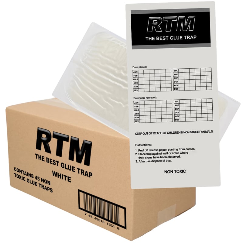 Klebefalle Trapper RTM (45 Stück) - Klebefalle gegen Mäuse und Ratten - Starke Klebekraft