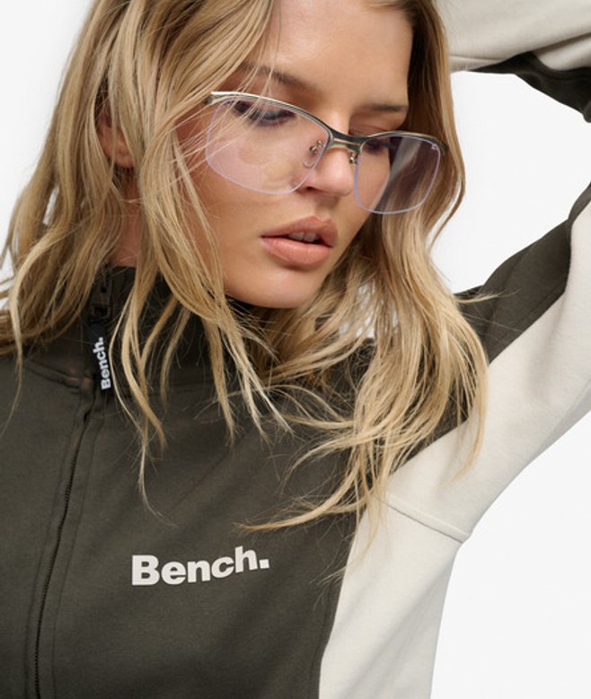 Superdry Damen Bench Hochkragen-trainingsjacke mit Kontrastdetails Dark Grey - Größe: L