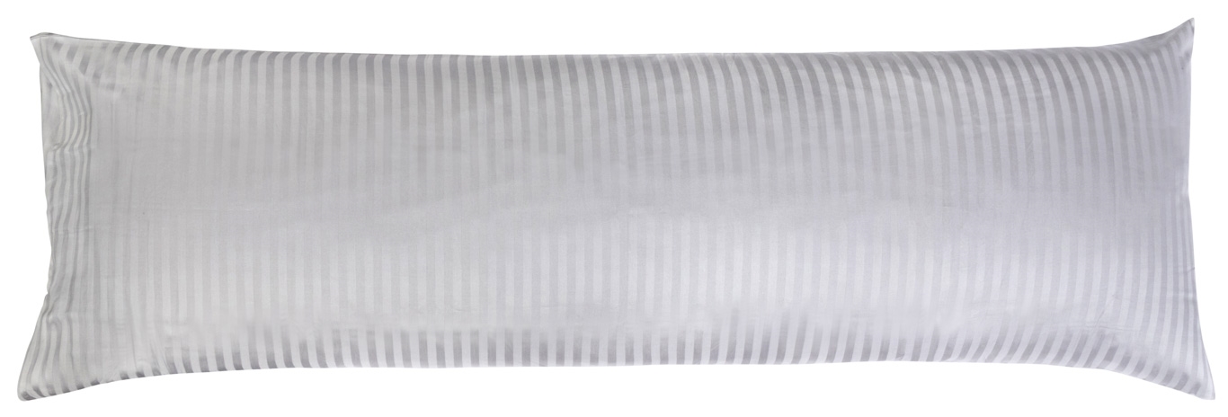 Kissenbezug 50x150 cm - 100% Baumwollsatin - Multikissen - Klassische hellgraue Streifen