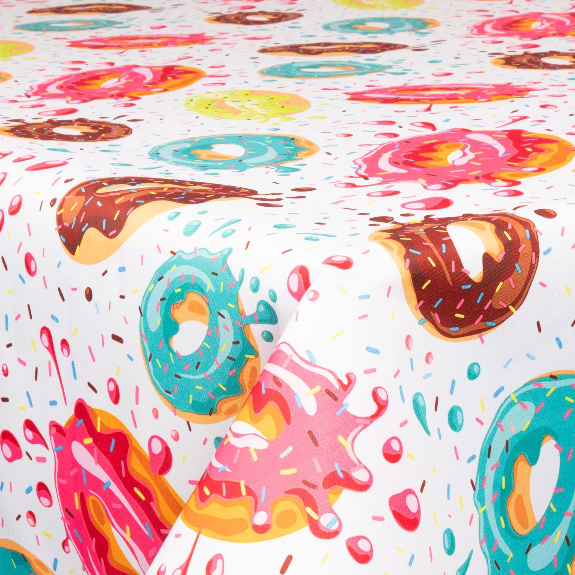 Textile Wachstuch - 140 cm breit - 30 Meter Rolle - Sprinkle Donuts - Wachstuch mit Acrylbeschichtung