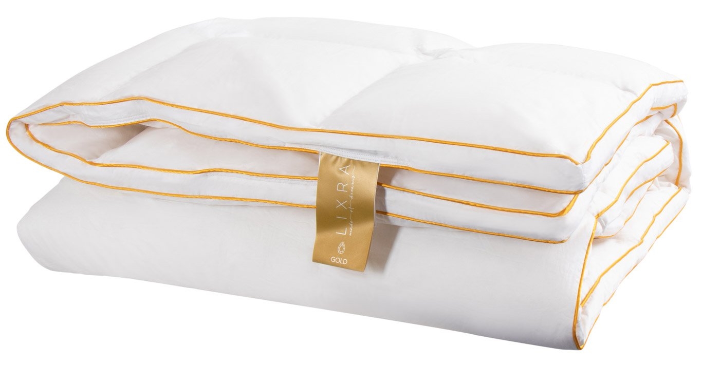 Doppeldecke 200 x 220 cm – Satin-Moschusdecke – Doppelte Winterdecke – Daunendecke – LIXRA Gold