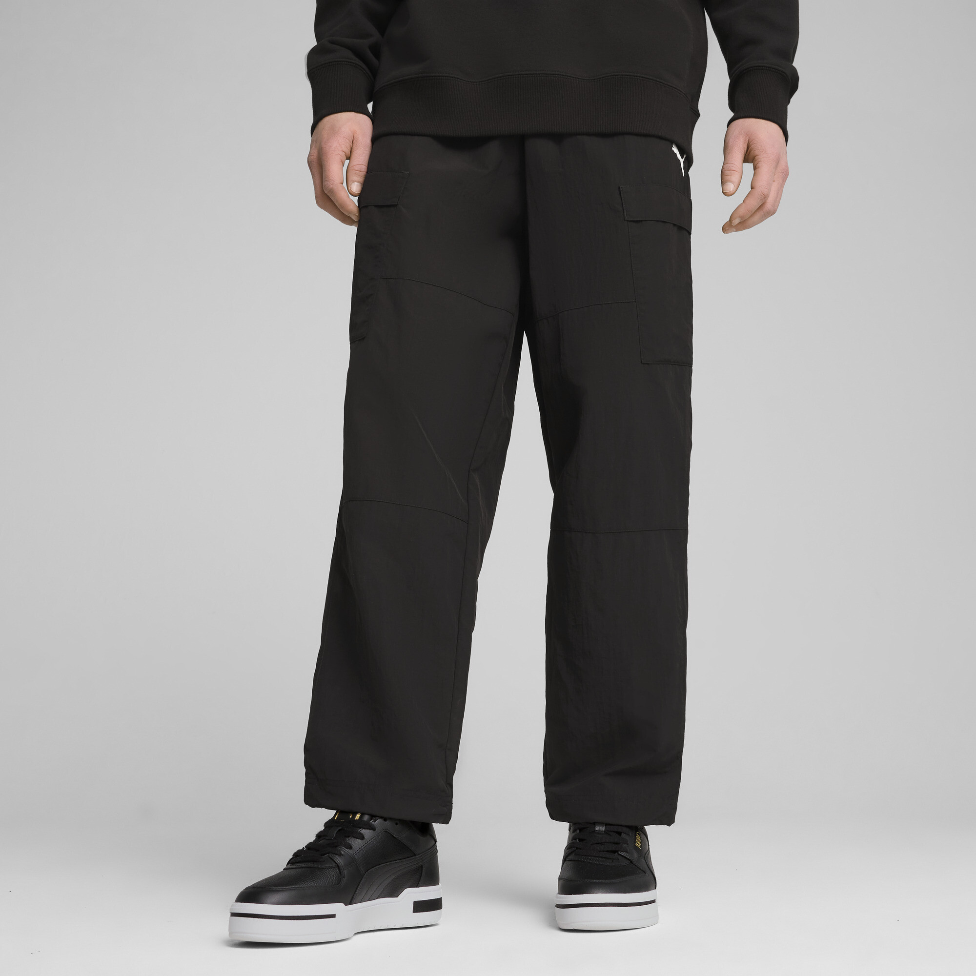PUMA WARDROBE ESS Relaxed Cargohose Herren, Kleidung, Schwarz, XS