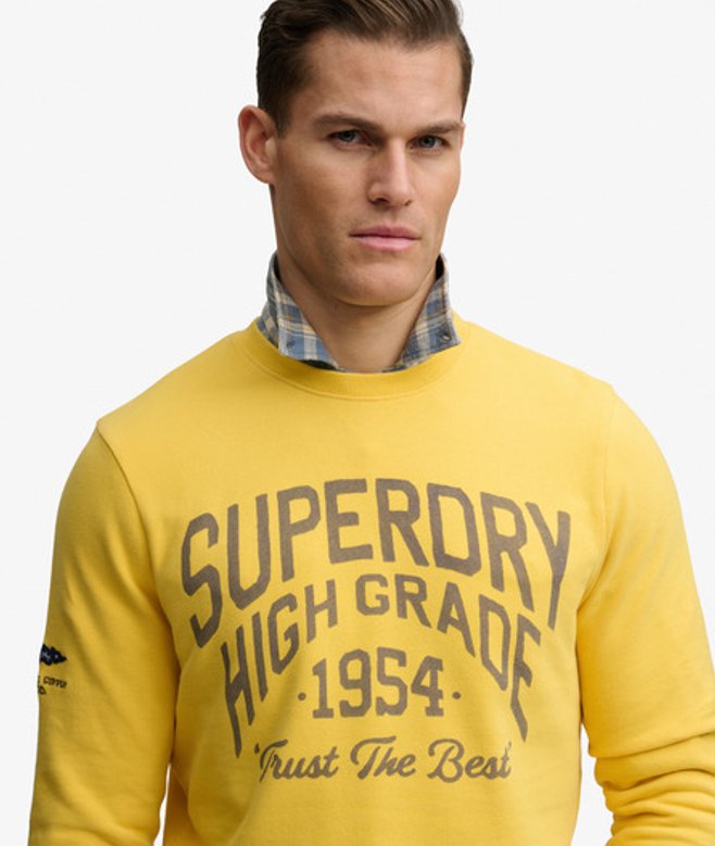 Superdry Herren Coastal Relaxed Sweatshirt Yellow - Größe: L