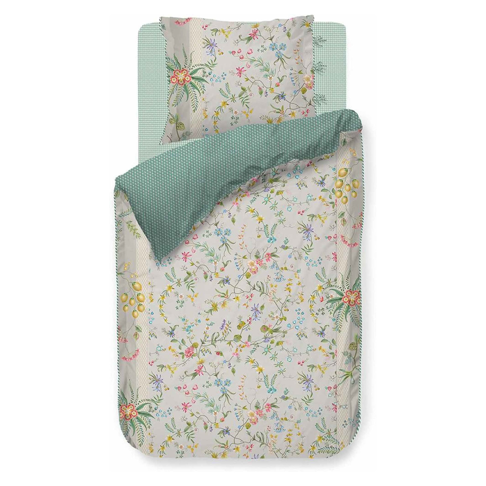Bettwäsche mit Blumenmuster - 140x200 cm - Petites Fleurs Khaki - Bettwäsche mit doppelseitigem Design - 100% Baumwolle - Pip Studio
