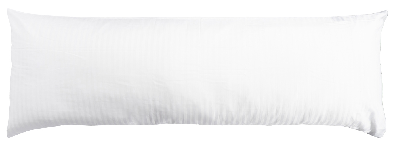 Kissenbezug 50x150 cm - 100% Baumwollsatin - Multipolster - Klassische weiße Streifen
