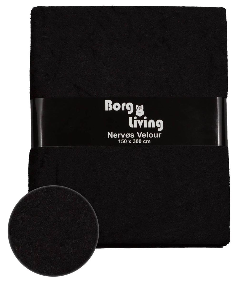 Velourstischdecke - 15 Meter - Schwarz - Knitteriger Velours - Packung mit 15 Metern