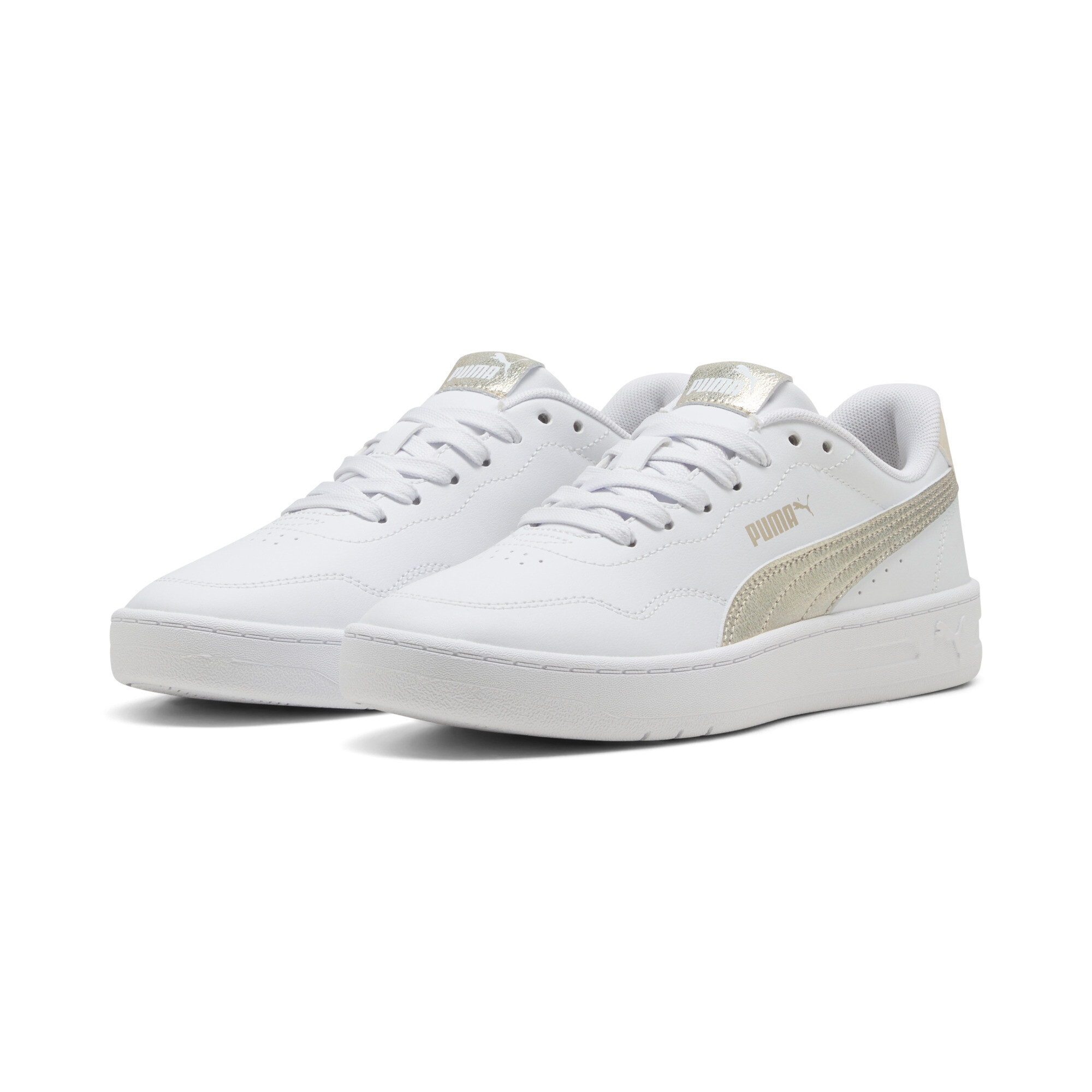 PUMA Court Lally Metallisch Whisper Sneakers Damen, Accessoires, Weiß, 38