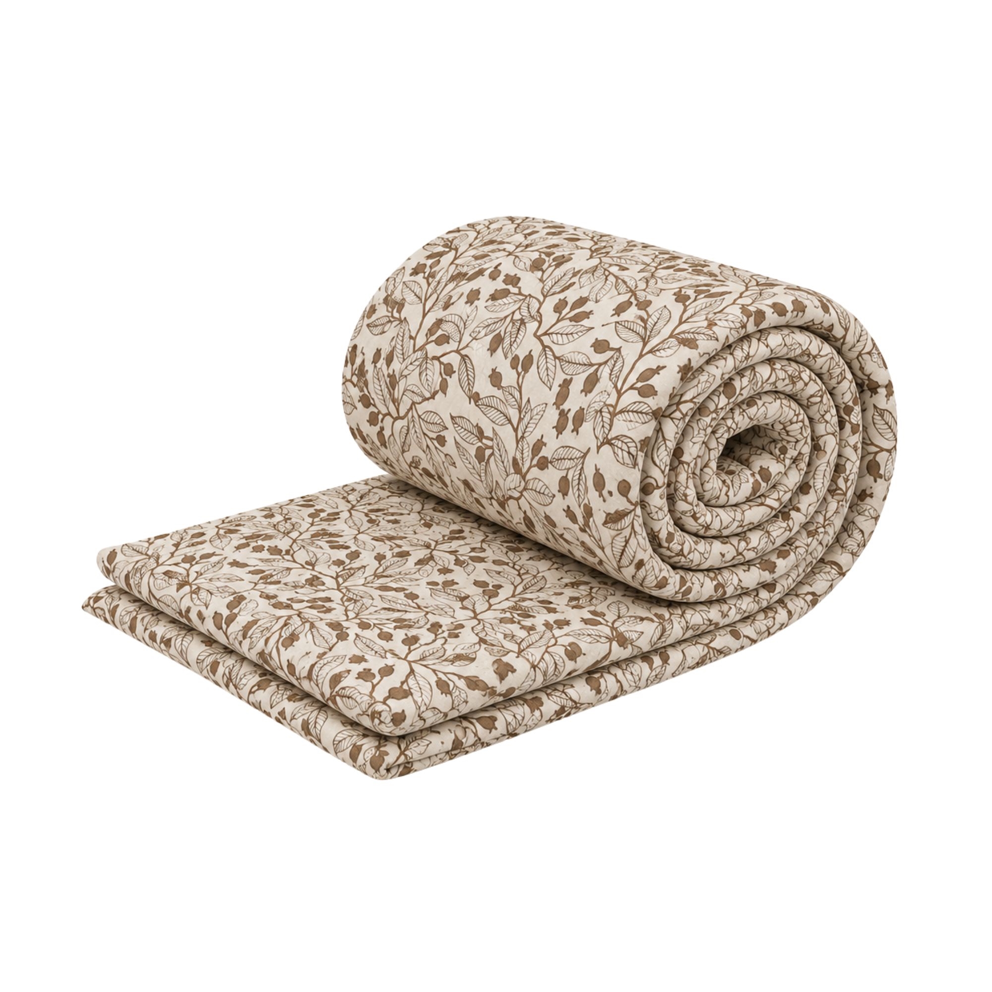 Bettumrandung - Passend für Babybett 120x60 cm - Beige mit Blattmuster