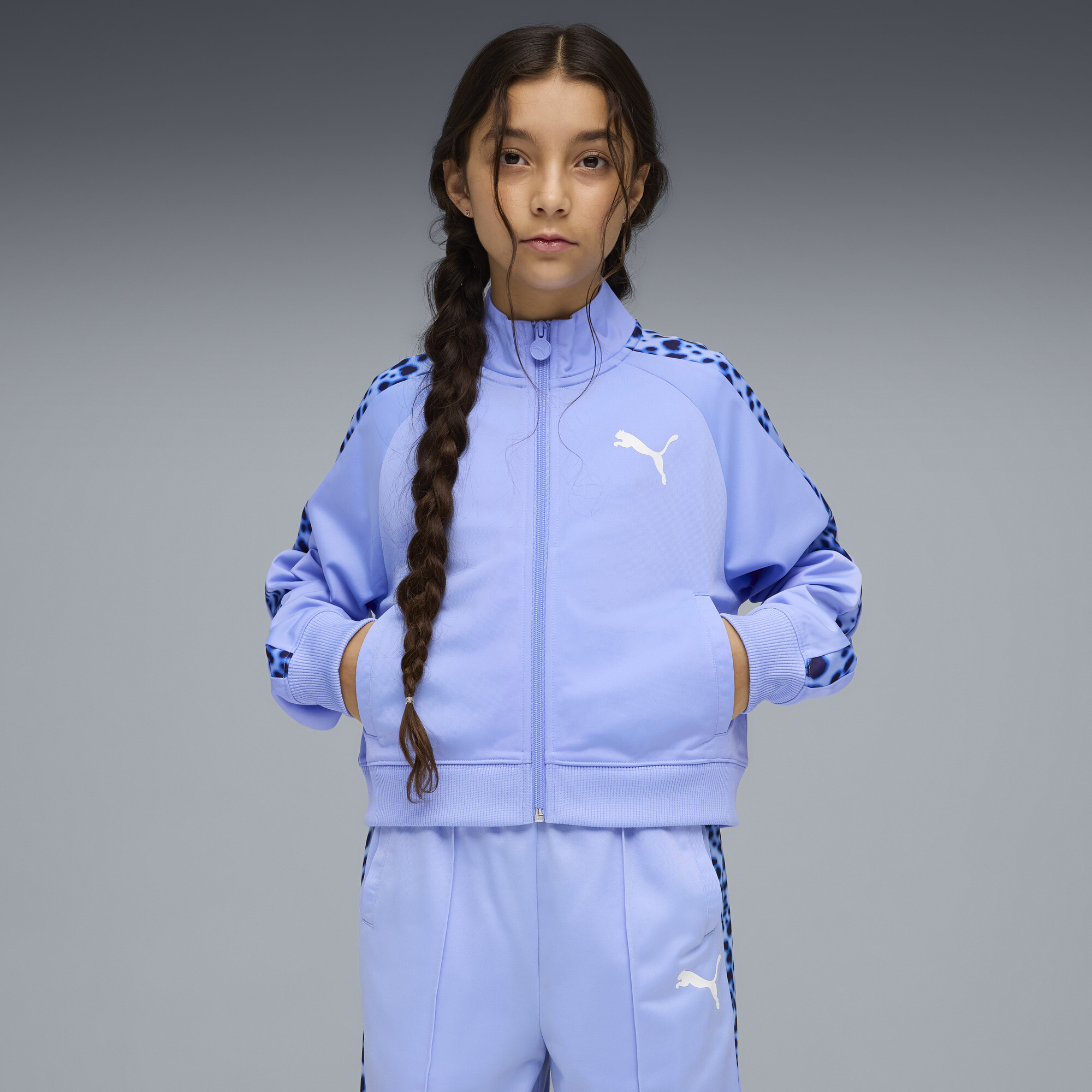 PUMA T7 Animal Relaxed Trainingsjacke Teenager, Accessoires, Lila, 7-8Y
