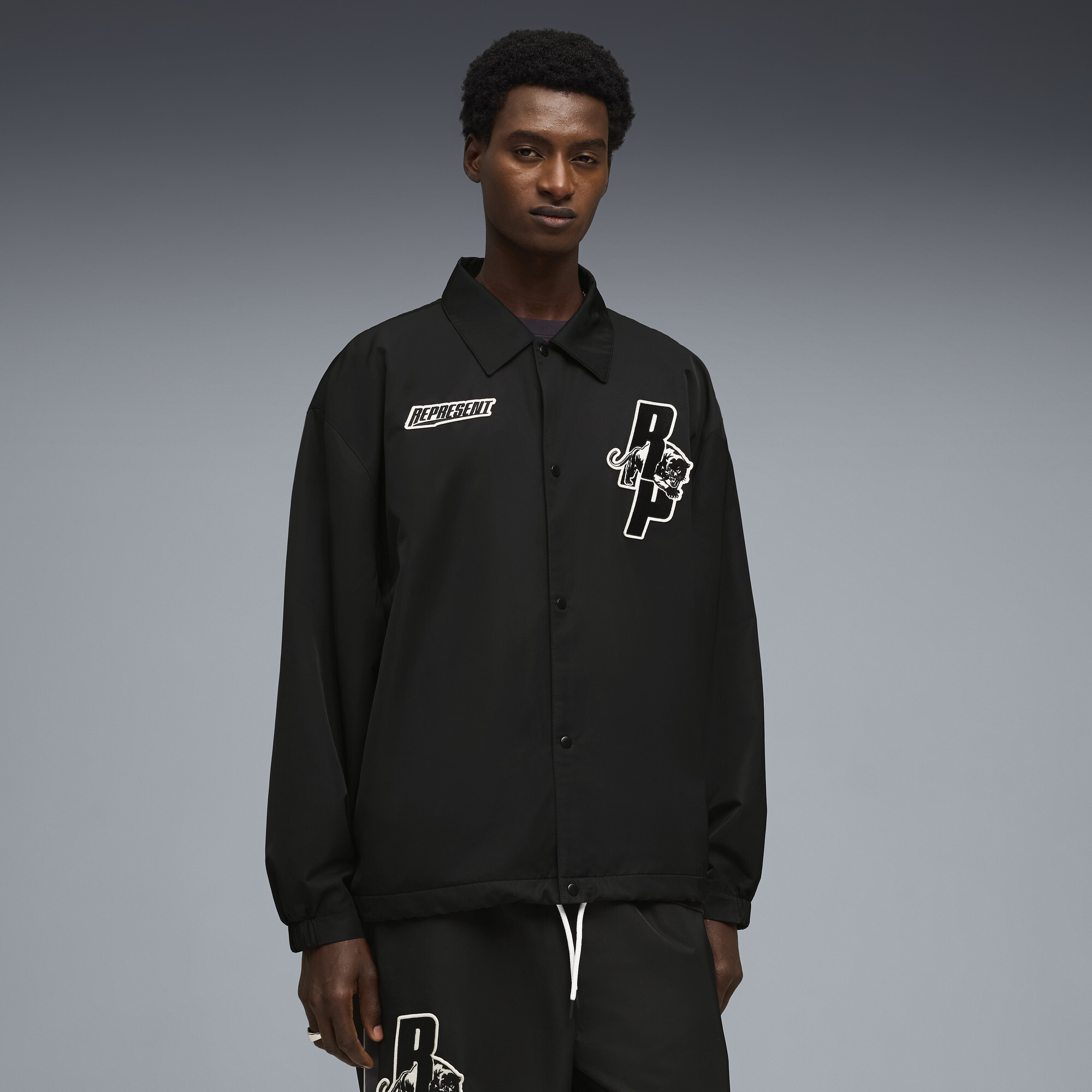 PUMA x REPRESENT Coaches Jacke Herren, Kleidung, Schwarz, XXL