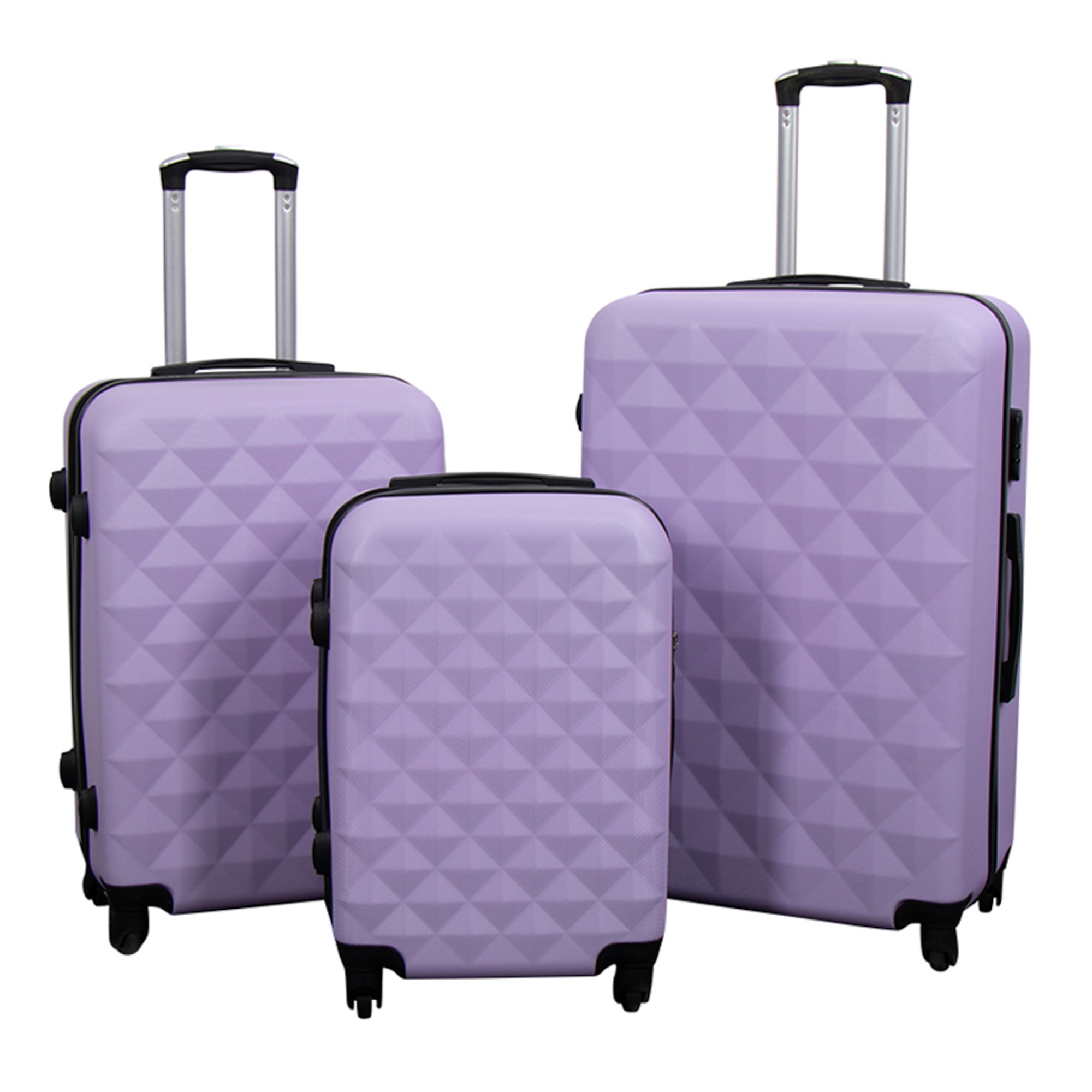 Koffer-Set - 3 Stück - Exklusives Hardcase-Koffer-Set-Angebot - Diamant Lila