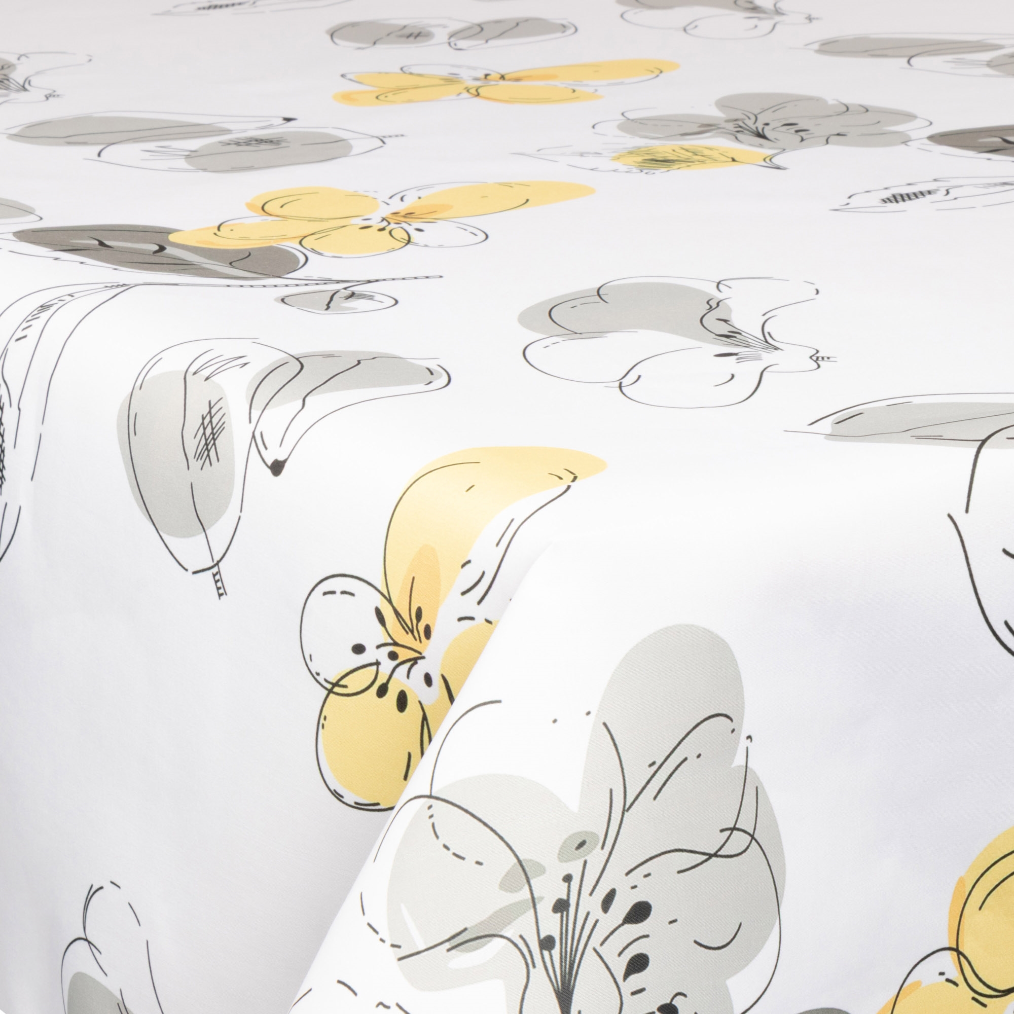 Textil Wachstuch mit Acrylbeschichtung - 30 Meter auf Rolle - Golden Flower - 140 cm breites Textiltuch