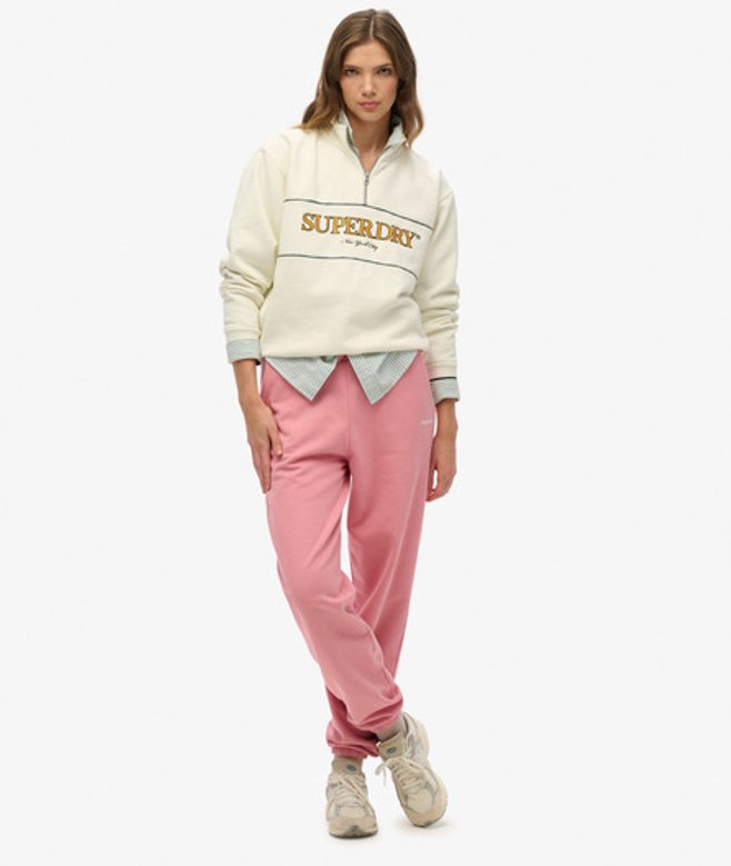 Superdry Women's Einfarbige Jogginghosen Pink - Größe: 38