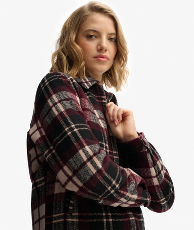 Superdry Damen Karierte Ranch Steppjacke Cream - Größe: 42