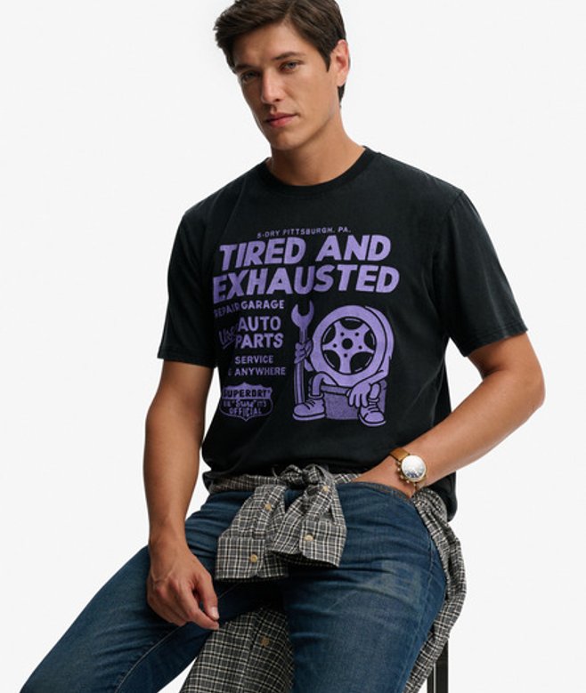 Superdry Herren Locker Geschnittenes Local Business T-shirt Black - Größe: M