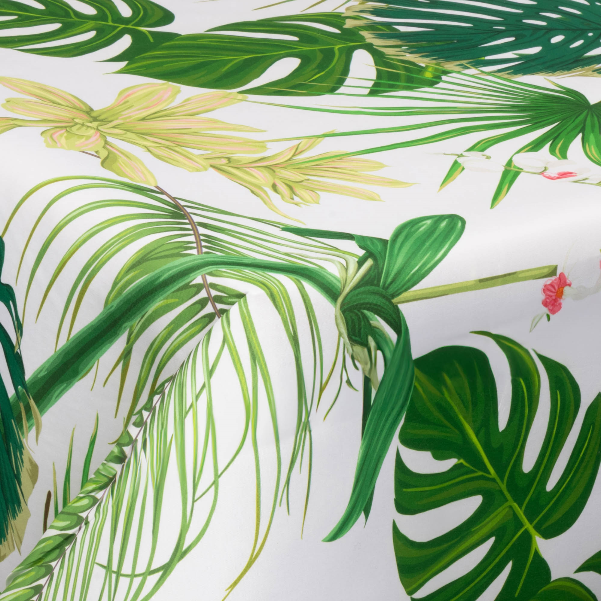 Textil Wachstuch mit Acrylbeschichtung - 30 Meter auf Rolle - Big green leaves - 140 cm breites Textiltuch