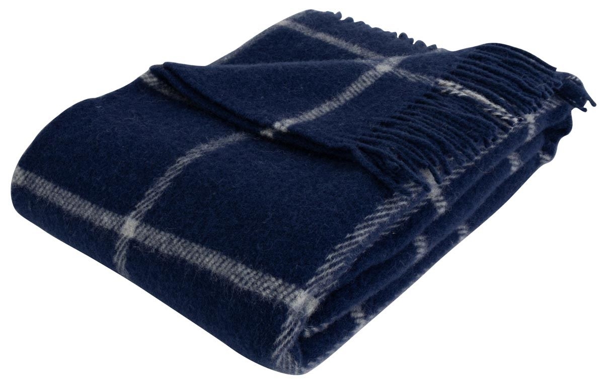 Wollplaid 130x200 cm - 100% reine neue Wolle - Thor Blue