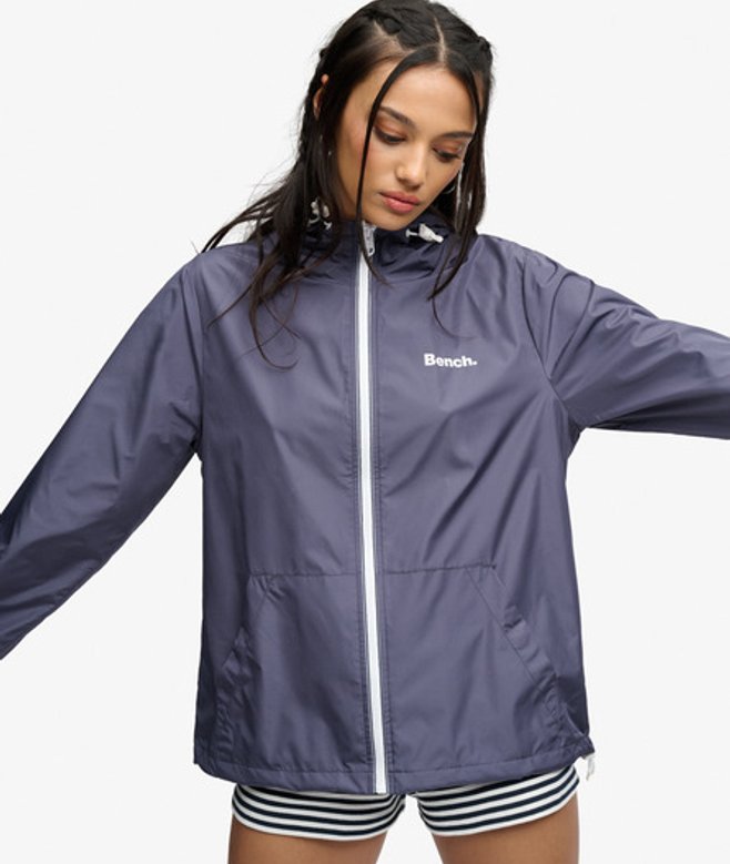 Superdry Damen Bench Kapuzen-shelljacke mit Reißverschluss Navy - Größe: XS